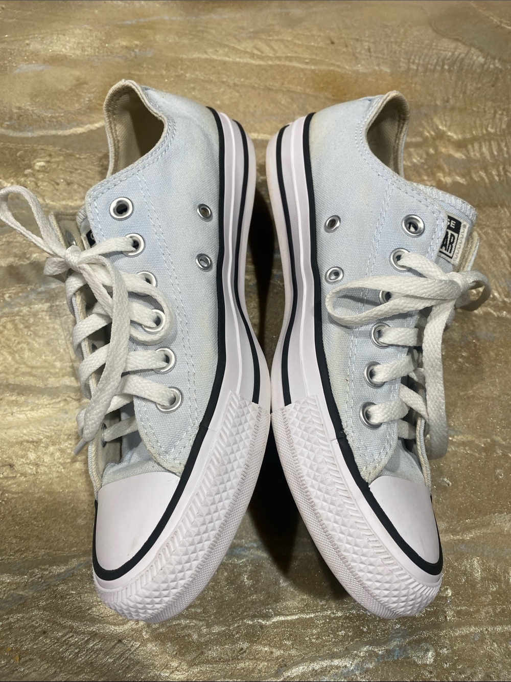 Converse Low Top Canvas Sneakers - Pale Blue and White Men’s 5 / Women’s 7